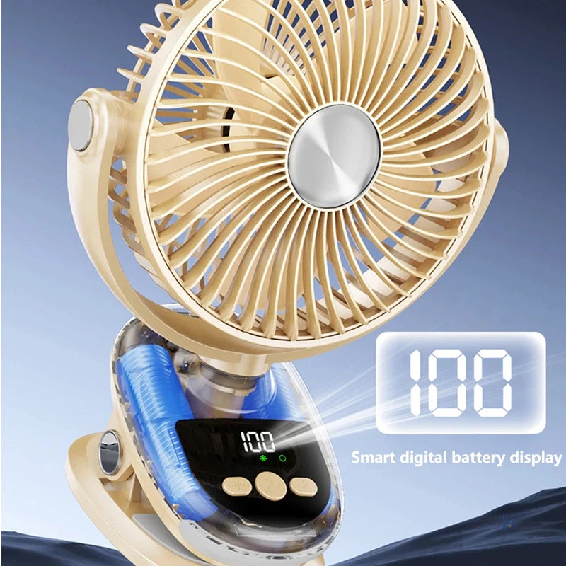 Bedroom Silent Loop Fan USB Charging Automatic Shaking Clip Fan Office Dormitory Desktop Small Fan Peaceful Pleasures Health and Wellness