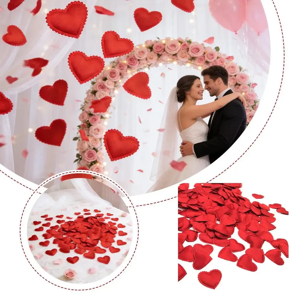 Romantic Red Heart Petals 200Pcs Reusable Fabric Love Heart Confetti For Valentine's Day Wedding Ceremony Decoration Peaceful Pleasures Health and Wellness