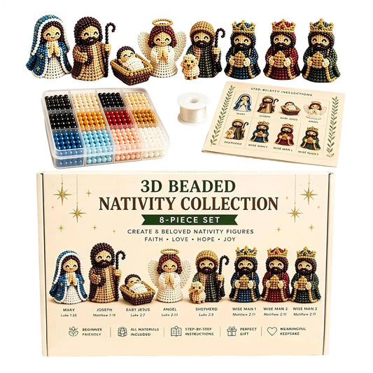 3D Nativity Bead Craft Kit – Christmas Beaded Figurines Set Bead Craft Kit Peaceful Pleasures Health and Wellness