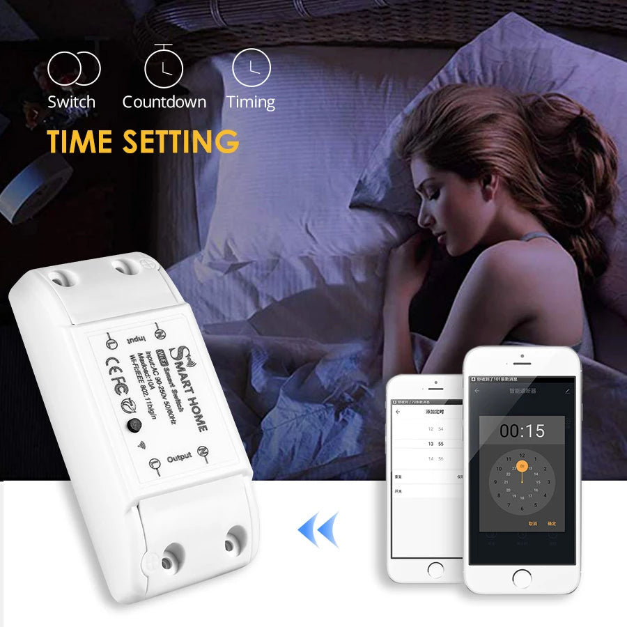 Tuya Smart WiFi Switch 10A Mini Intelligent Breaker Smart Life APP Wireless Remote Control Voice Control With Alexa Google Home Peaceful Pleasures Health and Wellness