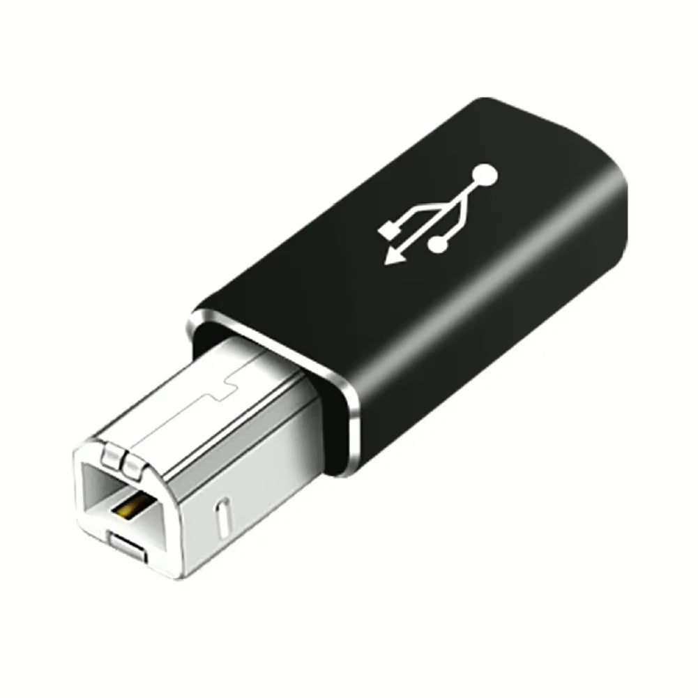 USB-B to USB-C Adapter – Printer, Scanner & MIDI Keyboard Peaceful Pleasures Health and Wellness Type-C to B ZT Black
