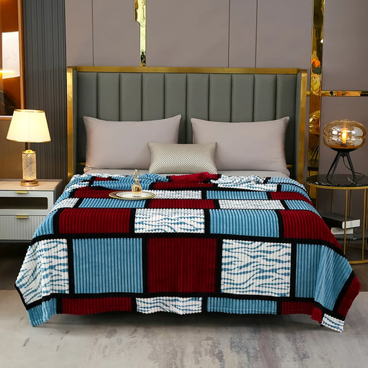 Plaid Fleece Bed Blankets Queen King Soft Lightweight Plush Fuzzy Blanket Lightweight Blanket for Travel Camping Bedspreads Peaceful Pleasures Health and Wellness