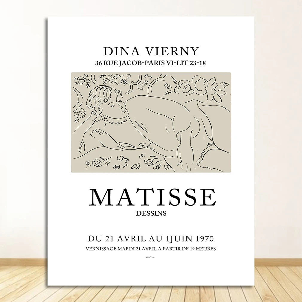 Nordic Matisse Leaf & Figure Canvas Wall Art | Living Room