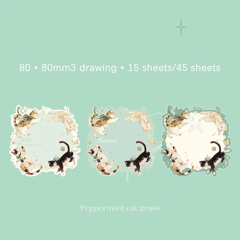 Embossed Stamping Sticky Notes Uus Ring Series Korean Cat Themed