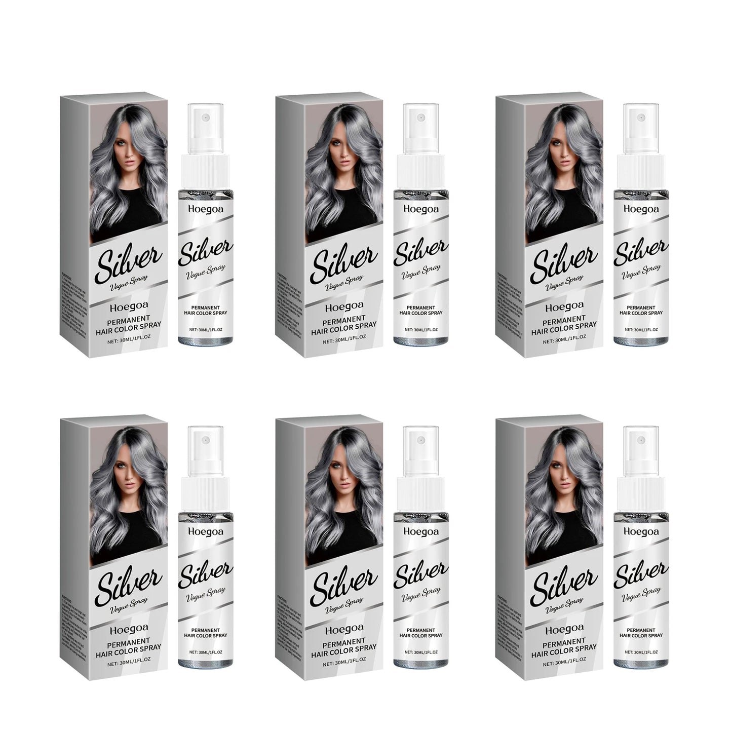 HOEGOA Silver Gray Hair Dye Spray | Nourishing Grandma Grey