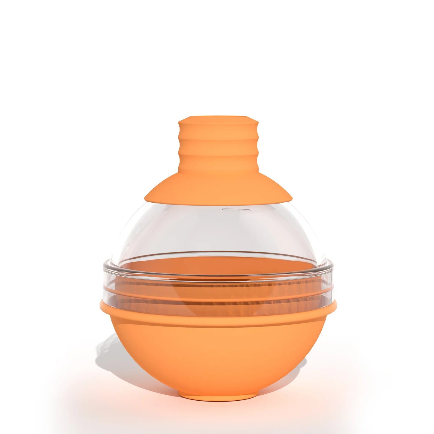 1/4Pack Silicone Ice Ball Maker 2.4Inch Whiskey Large Sphere Ice Mold with 2in1 Funnel Lid Cocktails Ice Cube Tool Kitchen Acces Peaceful Pleasures Health and Wellness orange