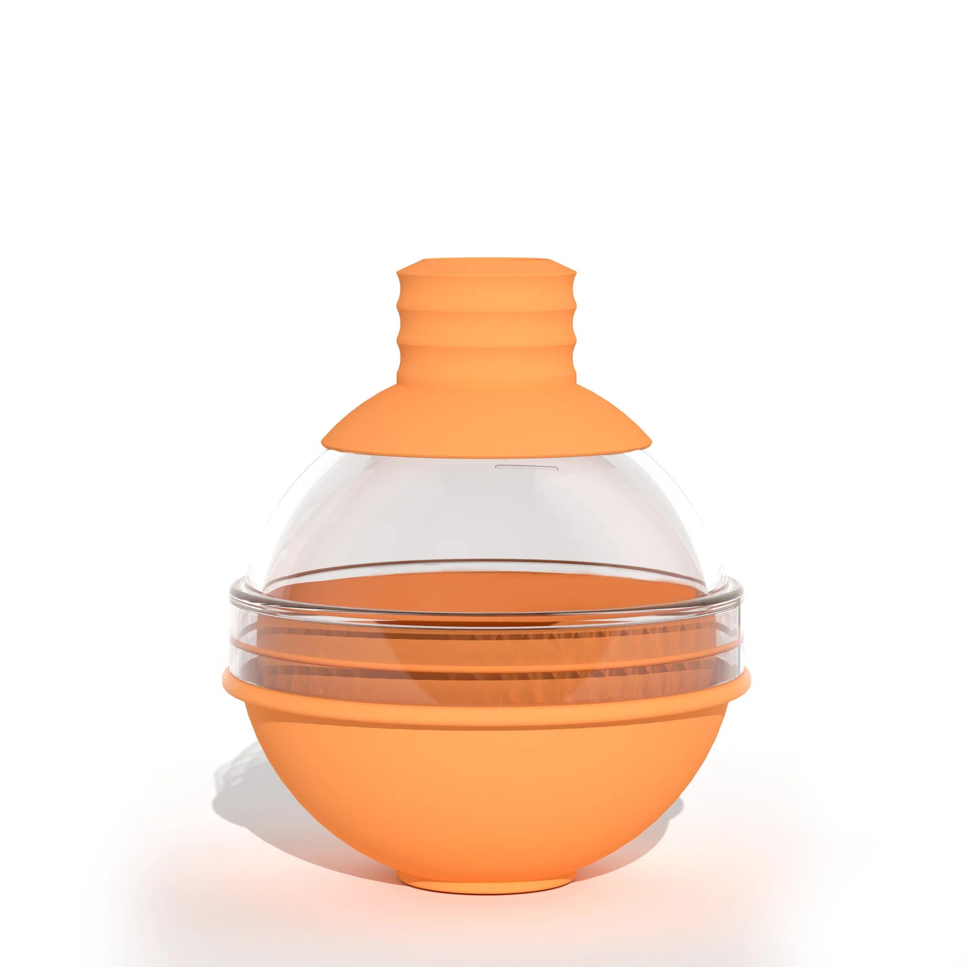 1/4Pack Silicone Ice Ball Maker 2.4Inch Whiskey Large Sphere Ice Mold with 2in1 Funnel Lid Cocktails Ice Cube Tool Kitchen Acces Peaceful Pleasures Health and Wellness orange