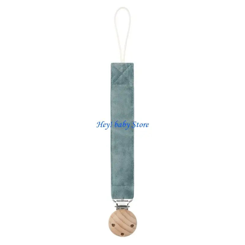 Baby Pacifier Chain Clip – Adjustable Cotton & Wood Holder