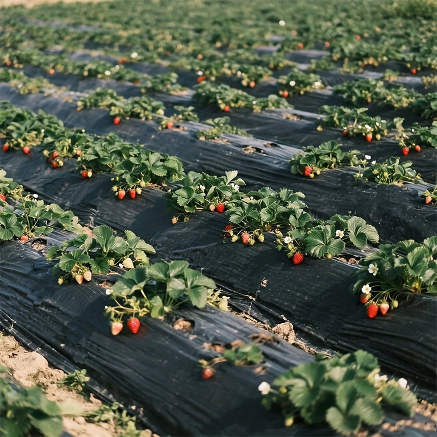 Black Weed Control Cloth with Planting Holes – 60cm x 10m