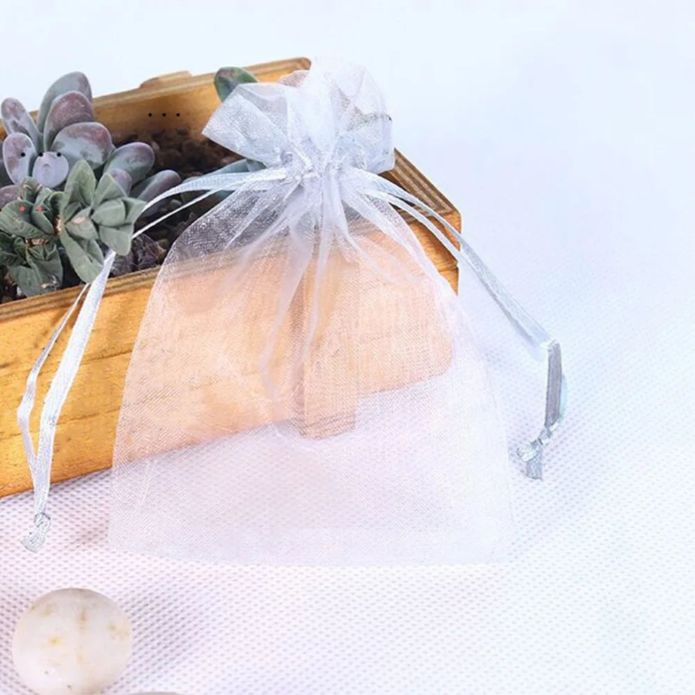 100-Pack Organza Fruit Protection Bags with Drawstring | Grape Covers