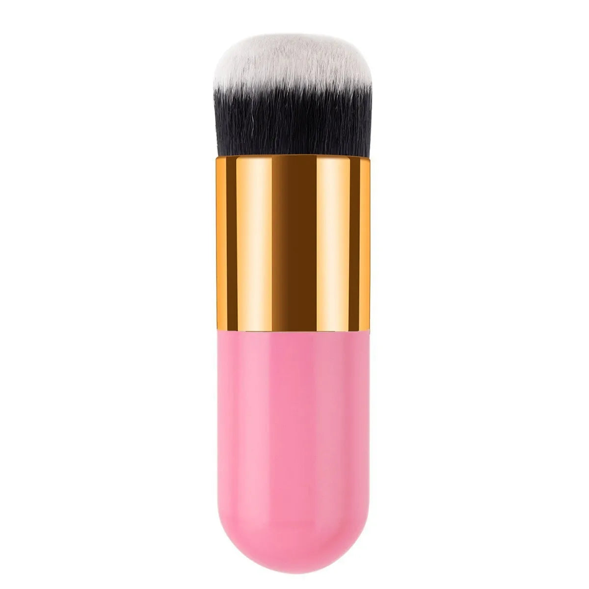 1PC Chubby Kabuki Makeup Brush - Multi-Use Foundation & Powder Brush for Liquid/Cream/Cosmetics, Travel-Friendly Soft Bristles Peaceful Pleasures Health and Wellness Pink gold