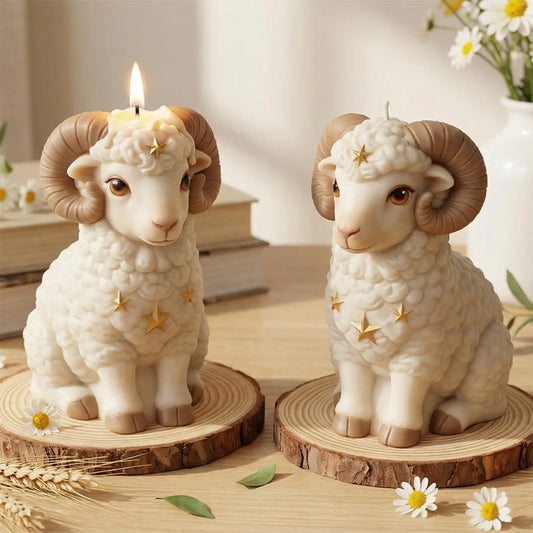 Silicone Sheep Candle Mold Lamb Candle Making Supplies Realistic Lamb Wax Mold for Soap Plaster Ornament Resin Craft Clay Peaceful Pleasures Health and Wellness
