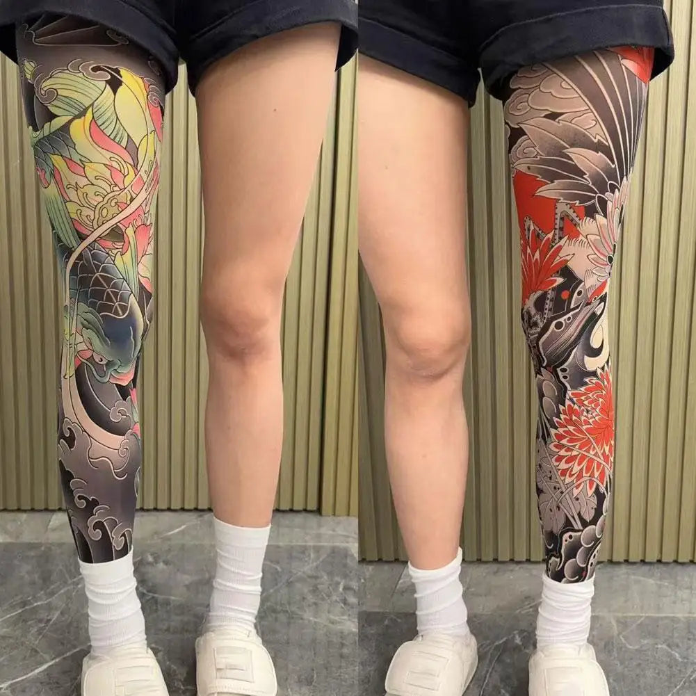 1PCS Tattoo-Inspired Fishnet Stockings for Fashion Peaceful Pleasures Health and Wellness