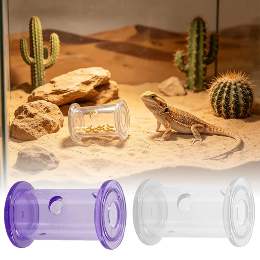 Reptile Slow Feeder Rolling Cylinder – Bearded Dragon Bird Toy Reptile Foraging Toy Oasis Select