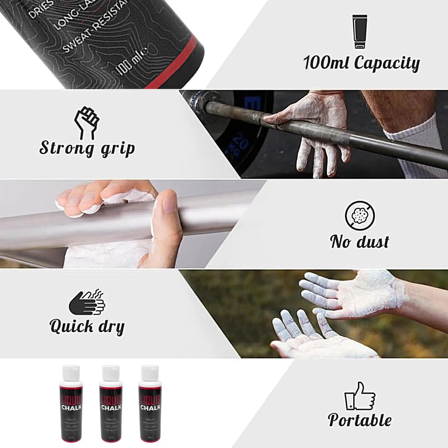 Liquid Chalk Grip – Magnesium Powder for Gym, Lifting & Climbing