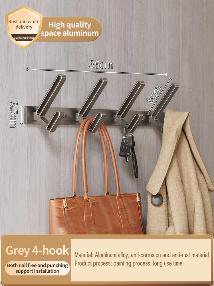 YUNJIEYA 6-Hook Aluminum Wall Hook | Robe & Door Hanger