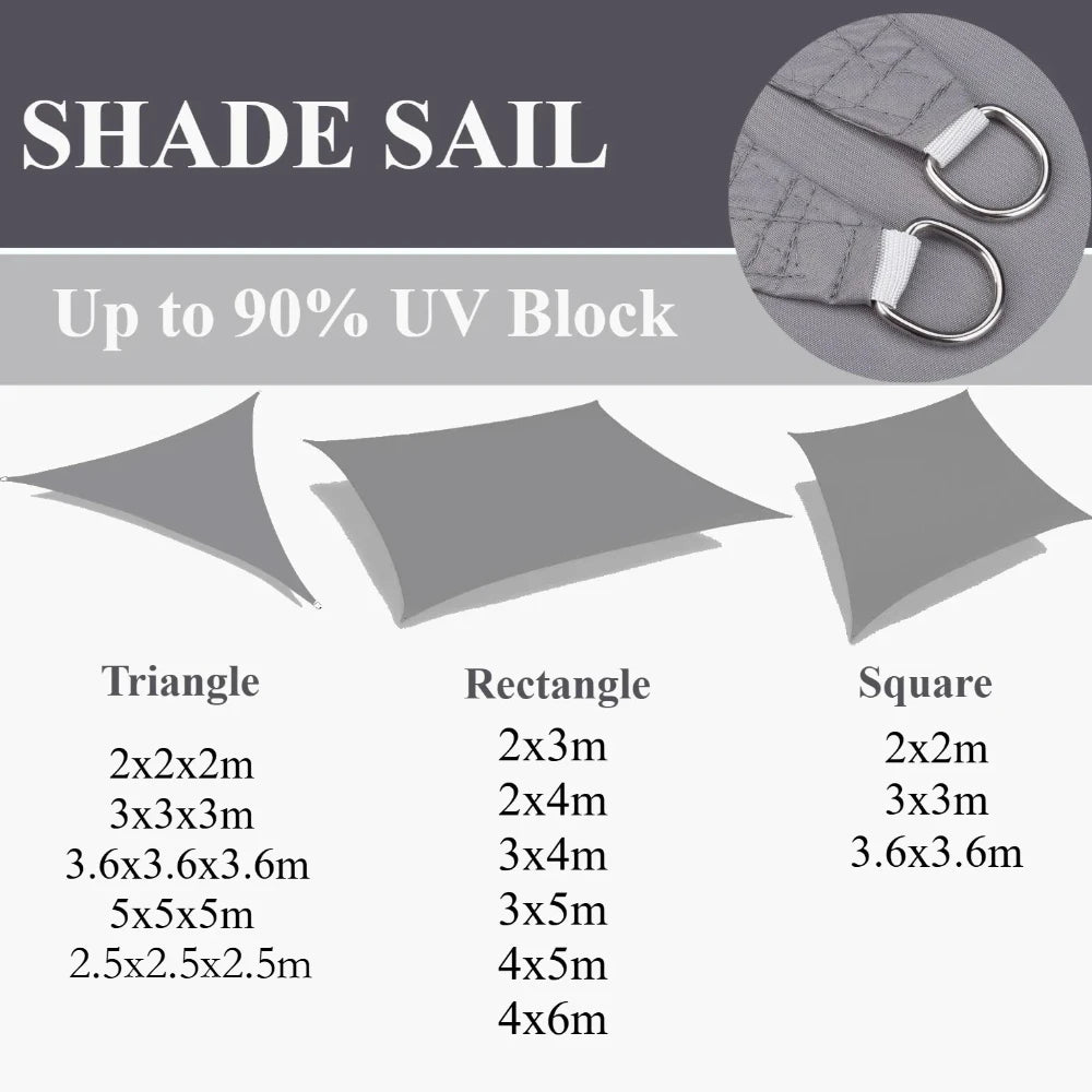 5x4M/4x6M Waterproof Large Sun Shelter Sunshade Protection Outdoor Canopy Garden Patio Pool Shade Sail Awning Camping Shade Net Peaceful Pleasures Health and Wellness