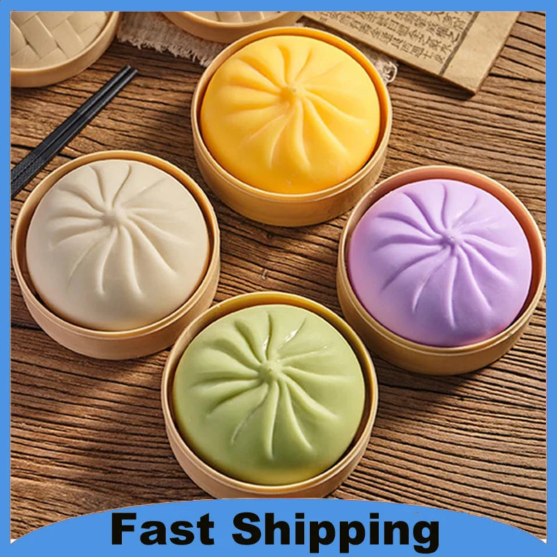 Dumpling Squishy Stress Ball – Bun Fidget Sensory Squeeze Toy