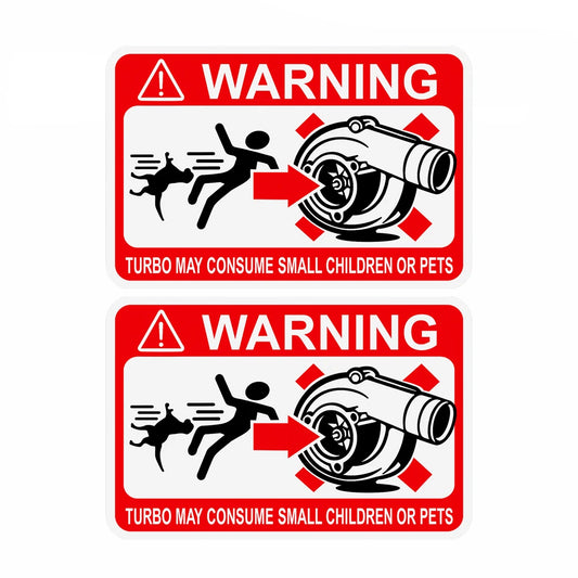 2PCS 120 X 90MM TURBO WARNING DECAL STICKER FUNNY CAR DECAL STICKERS Peaceful Pleasures Health and Wellness Default Title