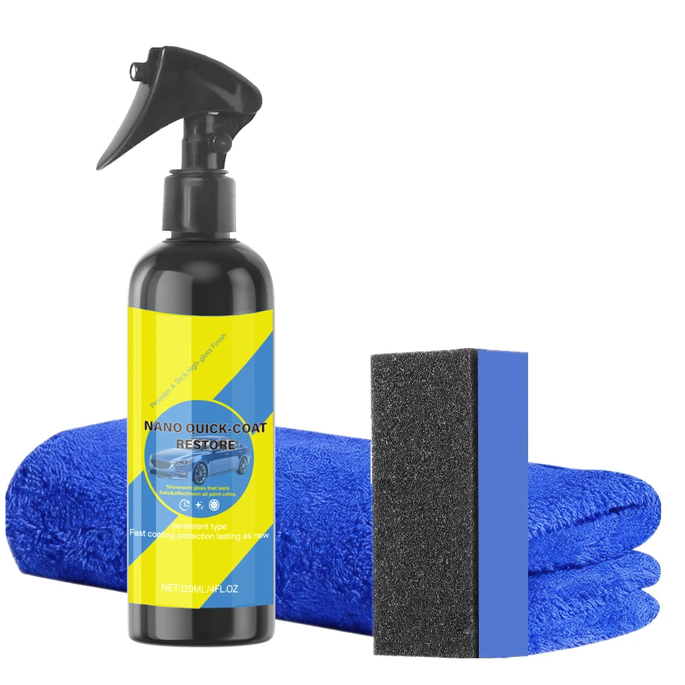 Car Coating Spray Quick Effect Coating Agent Coat Car Wax Car Scratch Wax Coating Spray Oil Film Emulsion Glass Cleaner Peaceful Pleasures Health and Wellness 120ml set