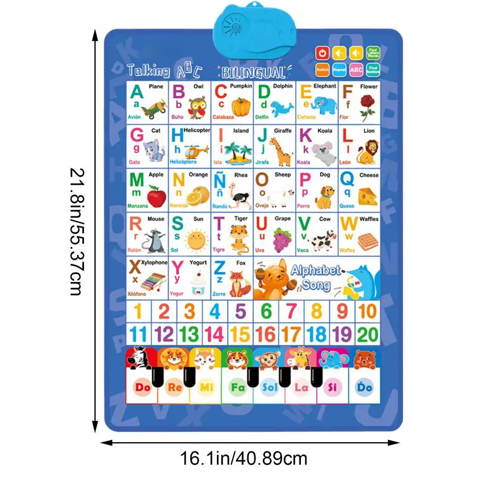 Bilingual Talking Wall Chart – English & Spanish Toddler Toy