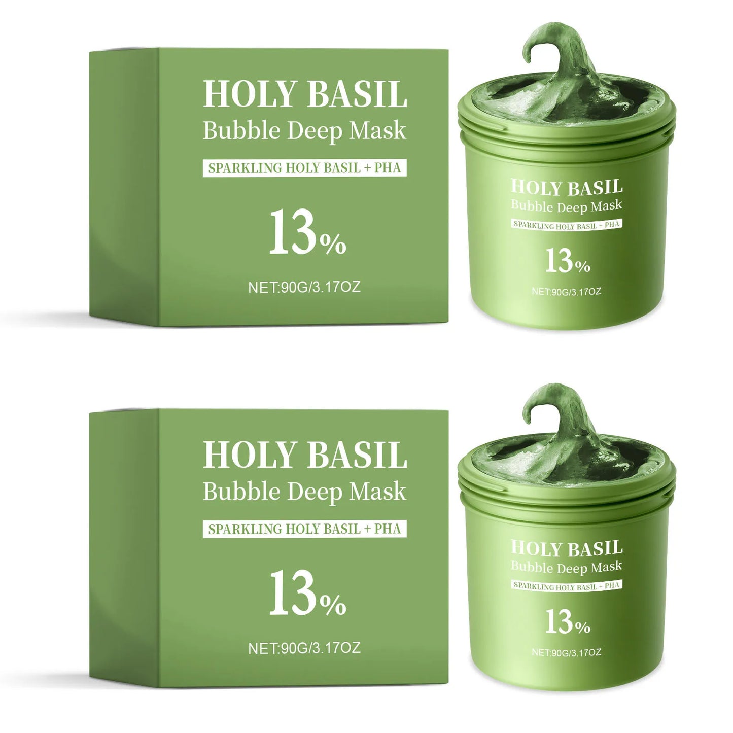 Holy Basil Bubble Mud Mask – Deep Cleansing & Oil Control 90g