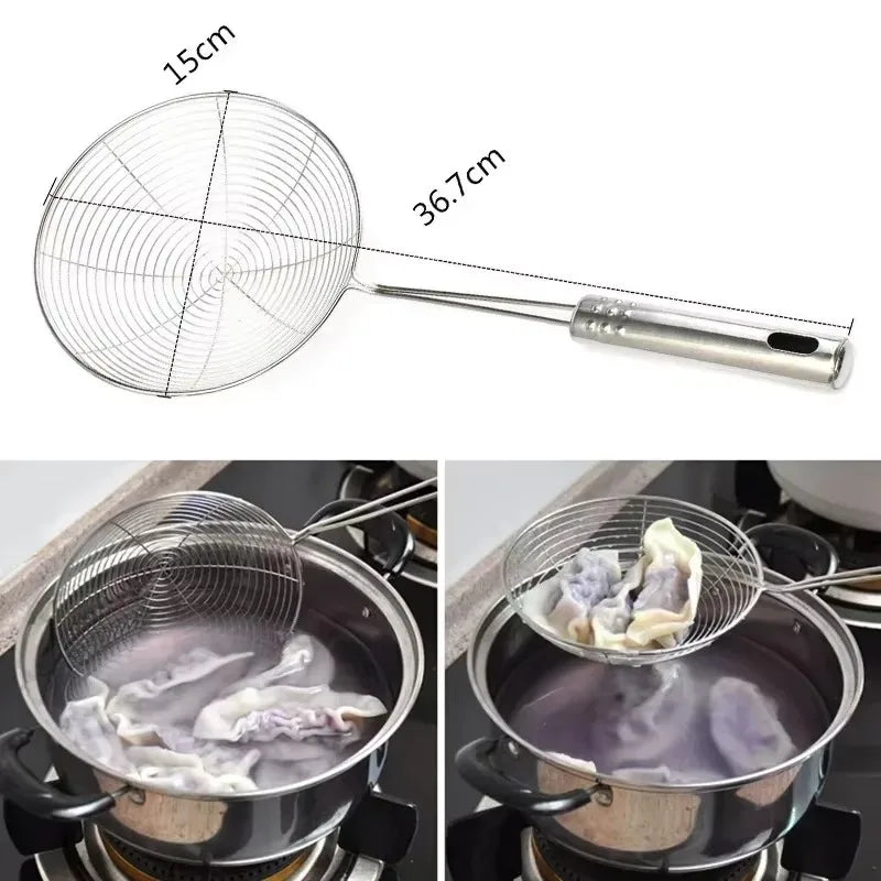 Steel Handle Stainless Wire Oil Leakage Fishing Tool Baking Frying