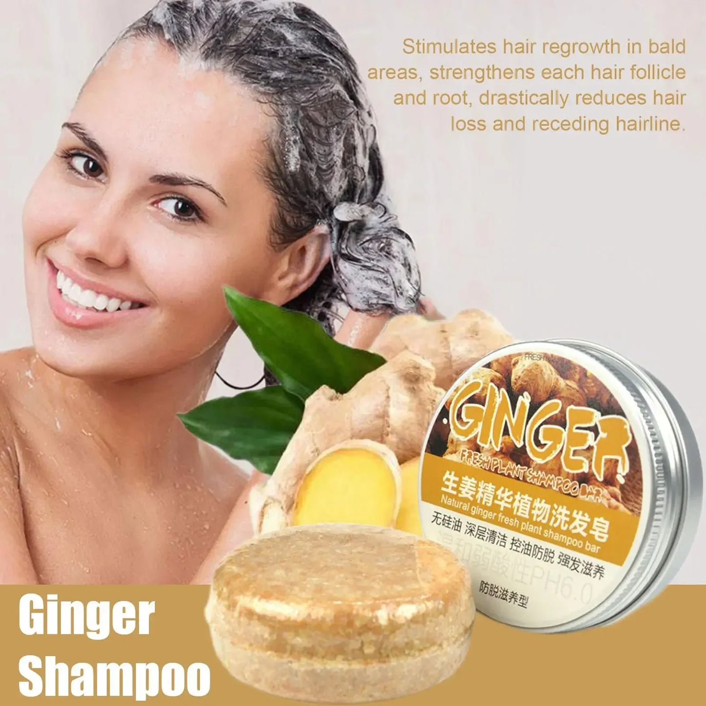 Ginger Polygonum Shampoo Bar – Natural Cold Processed Hair Care