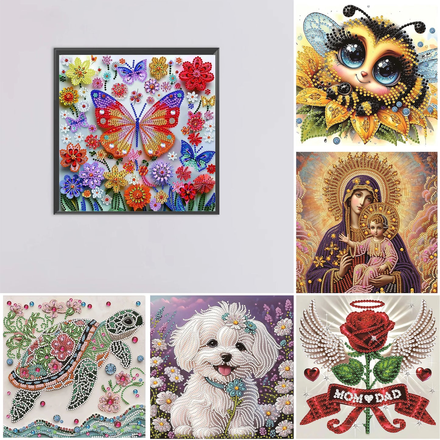 Animals Special Shaped 5D DIY Partial Drill Diamond Art Kit for Adults DIY Gift Home Decor Crystal Diamond Art 11.81 X11.81inch Peaceful Pleasures Health and Wellness