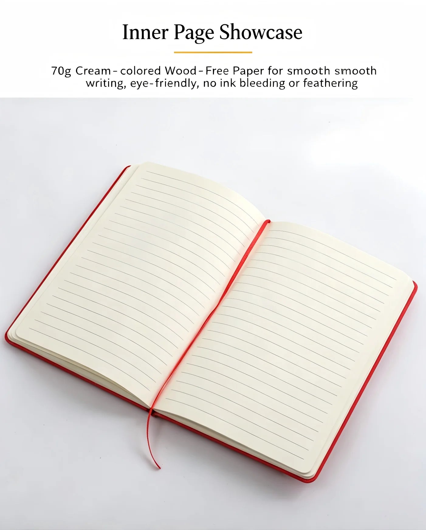A5 Elastic Band Notebook 80 Sheets 160 Pages Matte PU Cover Lined