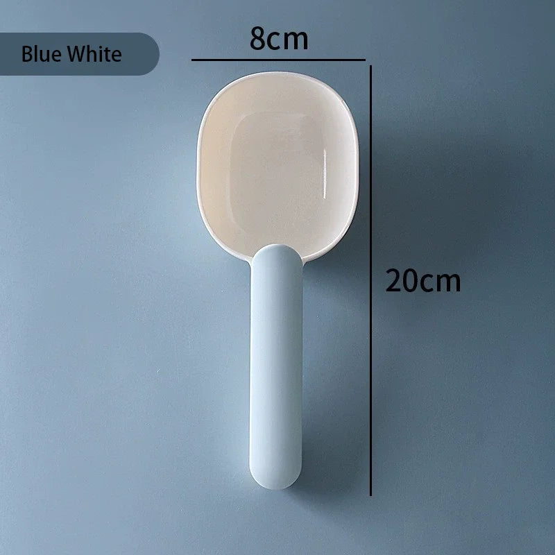 Pet Food Scoop with Clip Handle | Dog & Cat Food Shovel Pet Food Scoop Peaceful Pleasures Health and Wellness Blue - white