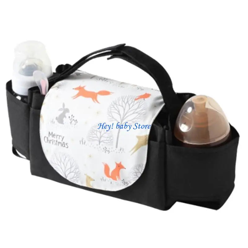 Universal Stroller Hanging Bag with Cup Holders & Diaper Storage