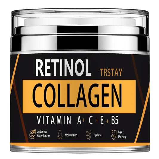 Retinol collagen face cream, mild and non irritating, tightens skin, brightens skin tone, and makes skin soft and delicate Peaceful Pleasures Health and Wellness