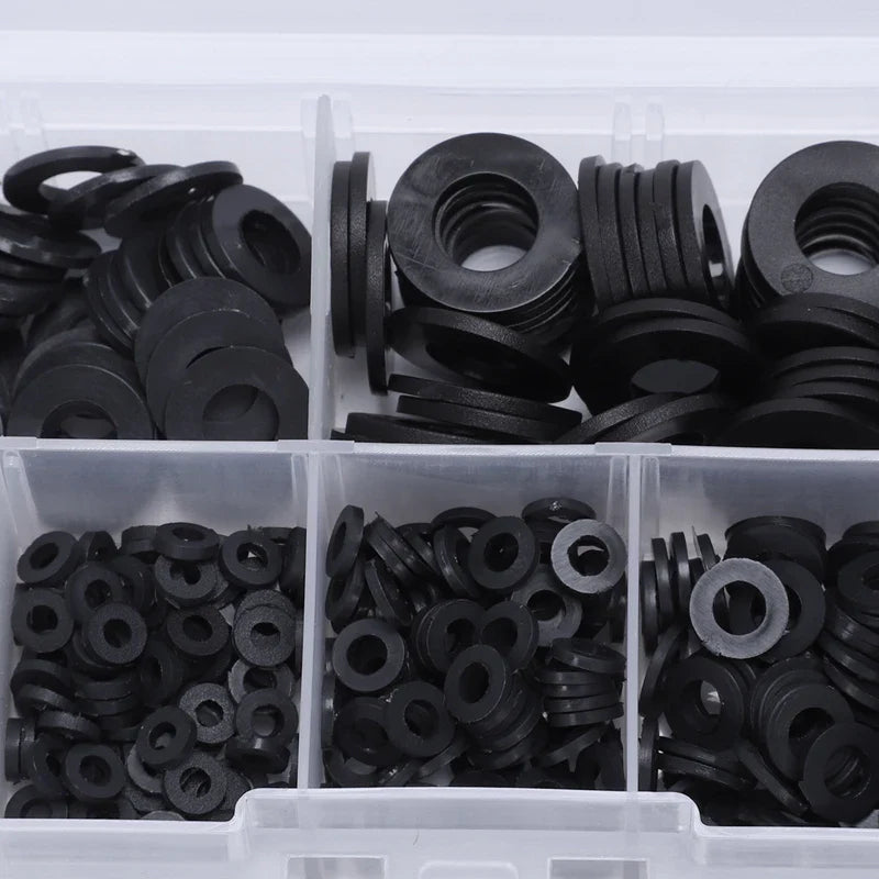 Nylon Flat Washer Assortment Kit M2–M10 | 500-Piece with Box