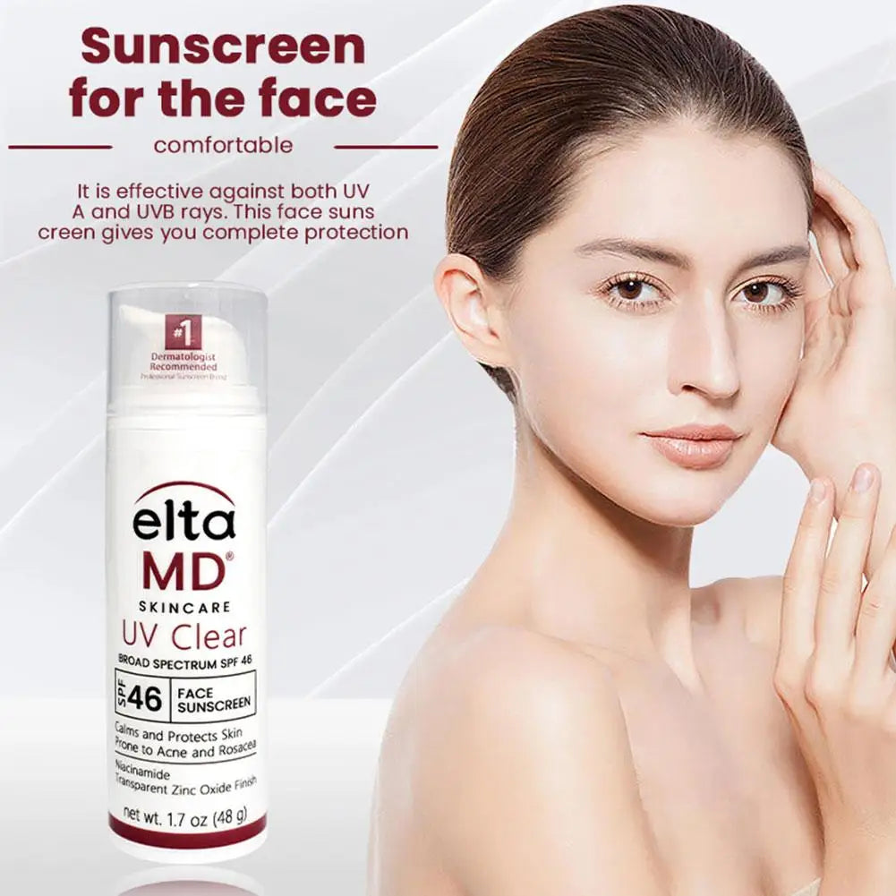 Eltamd 48ml Facial Sunscreen SPF46 UV Sunscreen Anti-Radiation Waterproof&sweatproof Non-greasy for Sensitive and Acne ProneSkin Peaceful Pleasures Health and Wellness