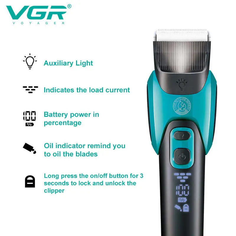VGR 208 Pet Shaver Sharp Blade Deep Cleaning Hair Trimmer Safe and Reliable USB Pet Hair Removal Electric Push Cutting Razor Peaceful Pleasures Health and Wellness