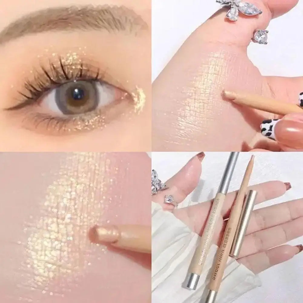 Sweet Mint Lying Silkworm Pencil Glitter Eyeshadow Pen Natural Long-Lasting Waterproof Shiny Eyeliner Outline Pen Stick Makeup Peaceful Pleasures Health and Wellness