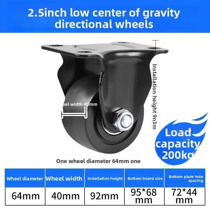 Heavy Duty Swivel Caster Wheels 1.5–3" with Safety Lock Brake