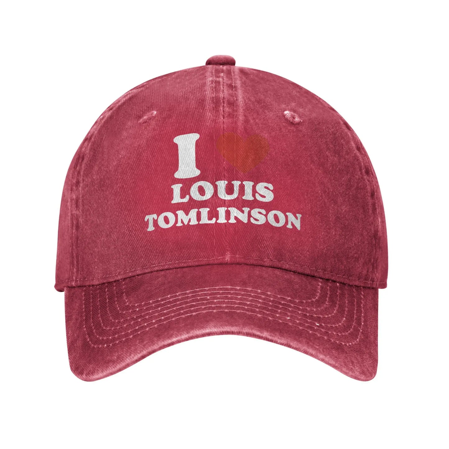 I love Louis Tomlinsons Casual Baseball Cap For Men Adult Summer Outdoor Sport Trucker Hat Classic Sun Visor Baseball Caps Peaceful Pleasures Health and Wellness Red One Size