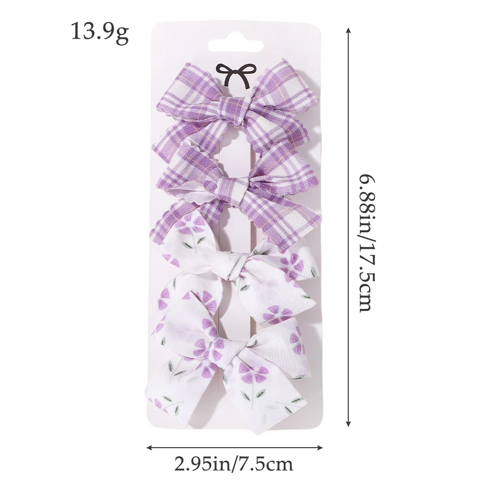 Lovely Cotton Bowknot Clips Safe Hairpins Girl Fresh Pastoral