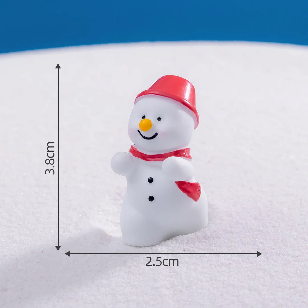 Mini Christmas Snowman Figurine Cartoon Snow Man Doll Miniature Snowman Statue Desktop Micro Landscape Accessories Home Decor Peaceful Pleasures Health and Wellness 8
