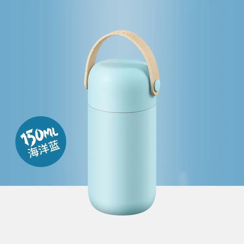 Macaron Mini Pocket Thermos Cup 150ml | Vacuum Insulated Flask Mini Thermos Flask Peaceful Pleasures Health and Wellness SKY BLUE 150ml