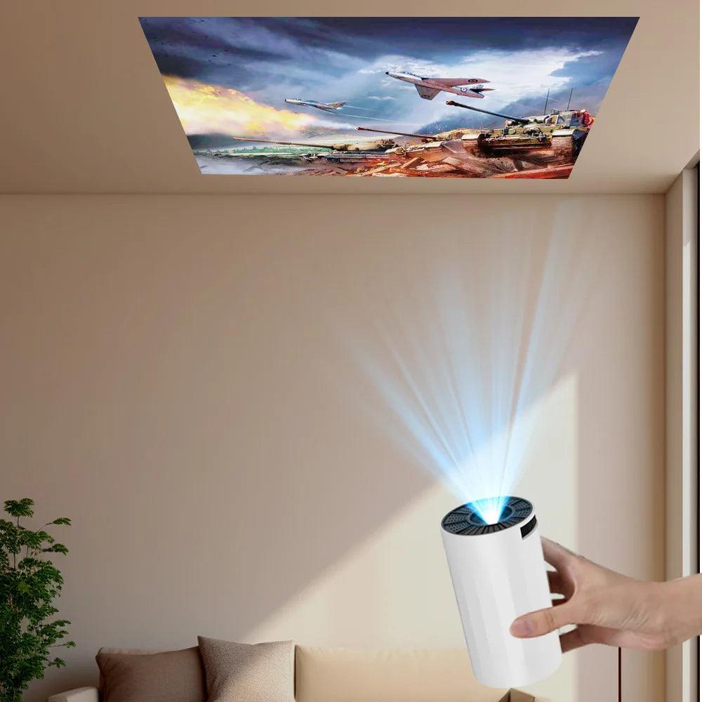 2025 Mini Projector 1080P Support 4K, 200ANSI Lumens WiFi 6 Bluetooth Portable Outdoor Projector with HDMI USB Dolby Audio Peaceful Pleasures Health and Wellness