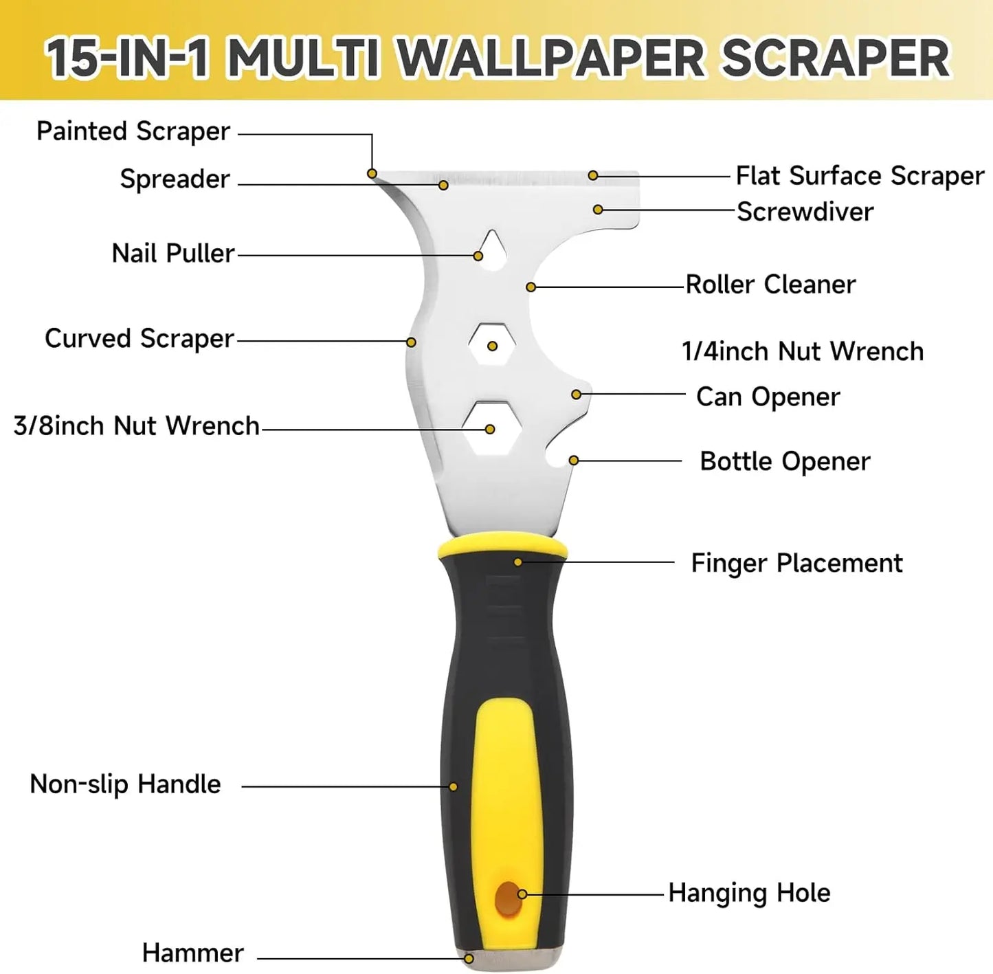 15-in-1 Stainless Steel Putty Knife & Scraper Set | DIY Tools