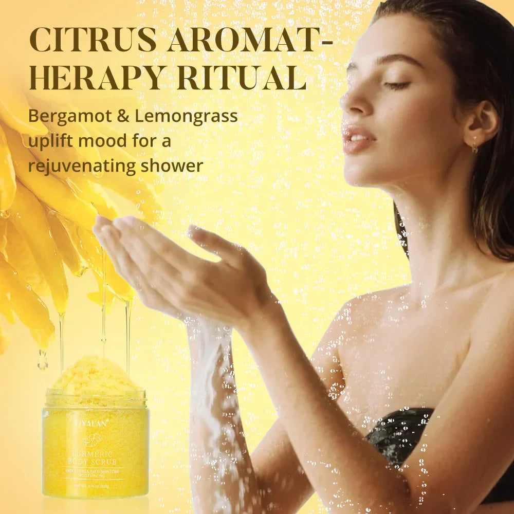 Turmeric Sea Salt Body Scrub – Exfoliating Golden Glow Polish Peaceful Pleasures Health and Wellness