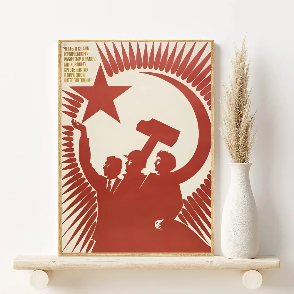 happy time Soviet Russia Communism Poster Minimalist Aesthetics Print Canvas Painting for Living Room Modern Home Decor Peaceful Pleasures Health and Wellness z5 20x30cm Unframed