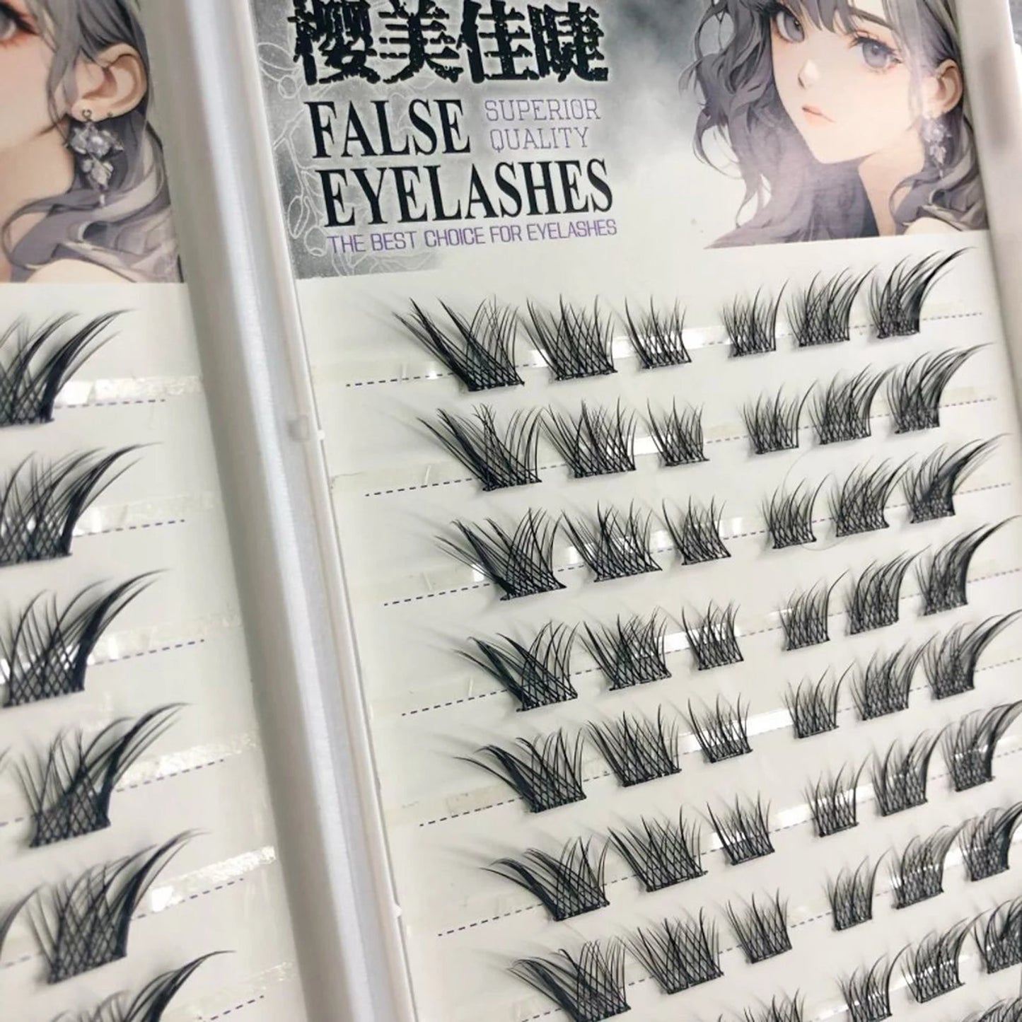 10/20rows Fox-style Wispy False Eyelashes Individual Anime Eyelash Extension Natural Thick Black Band Lashes Long Lasting Makeup Peaceful Pleasures Health and Wellness