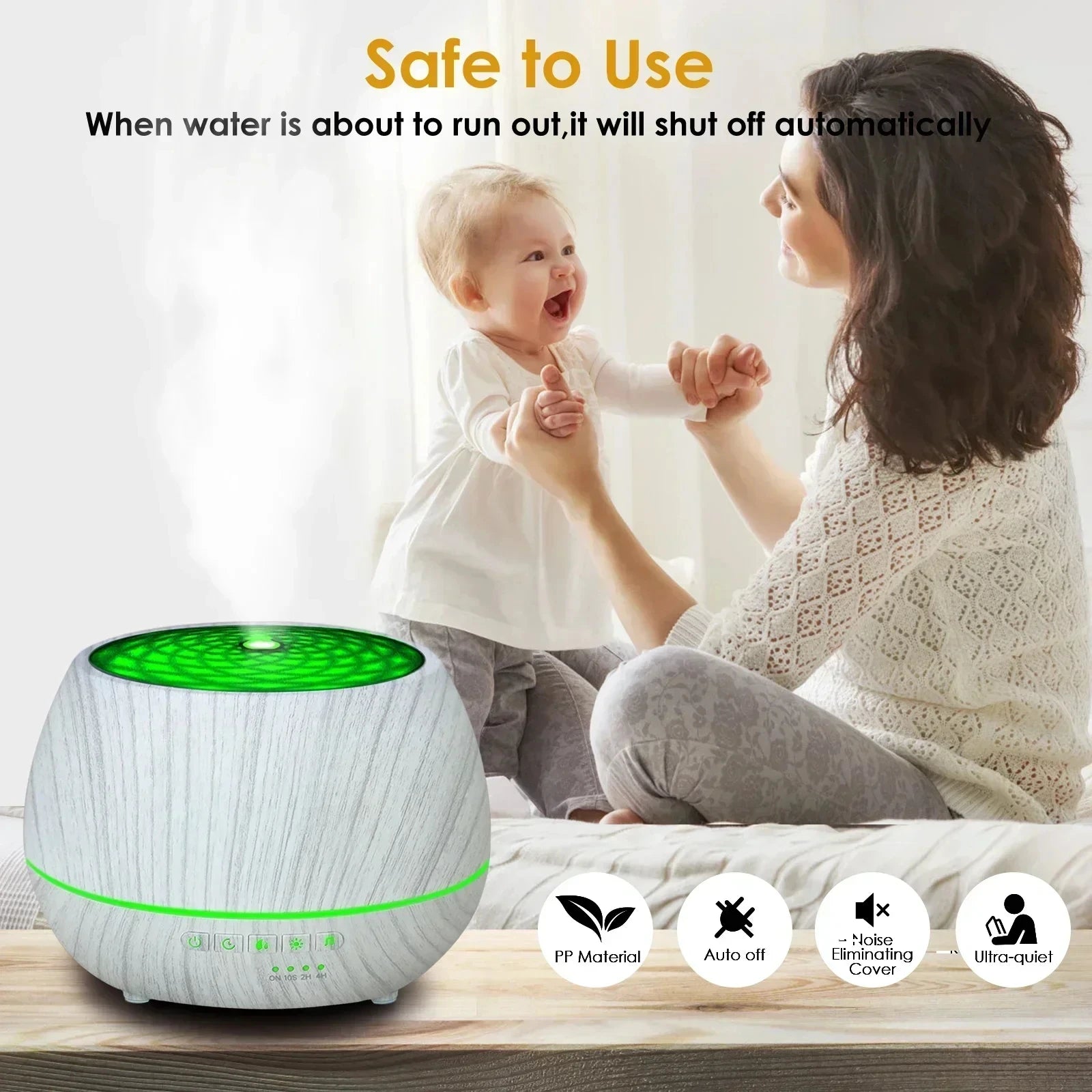 Tuya Smart WiFi Humidifier Aromatherapy Essential Oil Diffuser 500mL 7 Color LED Night Light Work for Alexa Google Home Peaceful Pleasures Health and Wellness