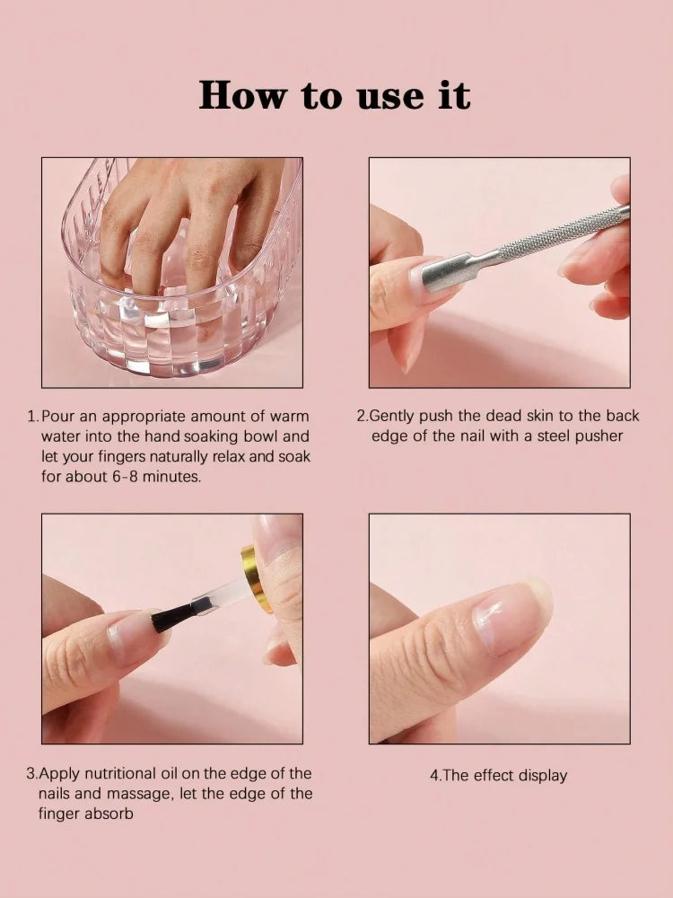 Nail Art Hand Wash Remover Soak Bowl Acrylic Nail Supplies DIY Salon Nail Spa Bath Treatment Manicure Tools Peaceful Pleasures Health and Wellness