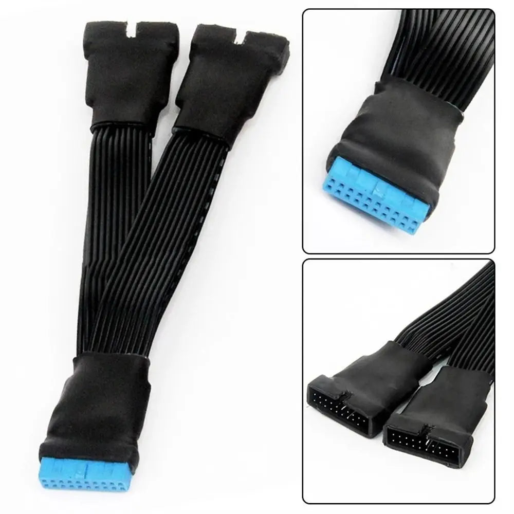 Mini 1 to 2 Adapter Cable for Motherboard 19 Pin/20Pin Splitter Cable Extension Cable Mainboard Cable Internal Extension Header Peaceful Pleasures Health and Wellness